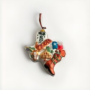 Destination Holiday 2024 State of Texas Glass Christmas Ornament‎ 5"